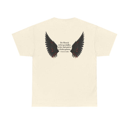 Unisex T-Shirt mit Zitat - Schiller - Der Mensch ist frei