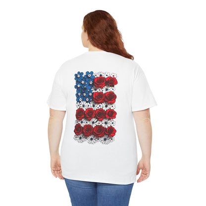 T-Shirt mit Blumen - USA(Druck hinten)