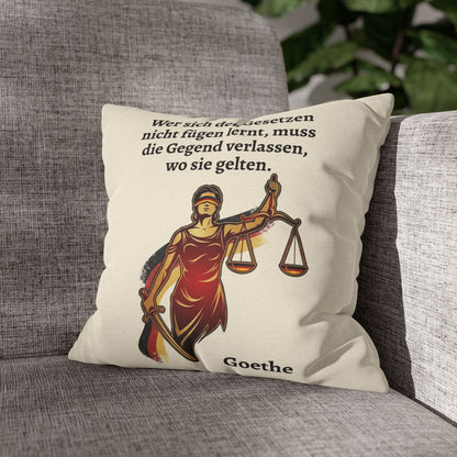 Kissenbezug mit Zitat - Goethe -  Gesetze