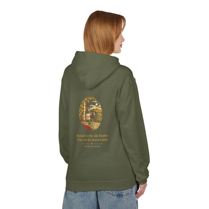 Unisex Fleece Hoodie mit Zitat - Busch - Rotwein für alte Knaben