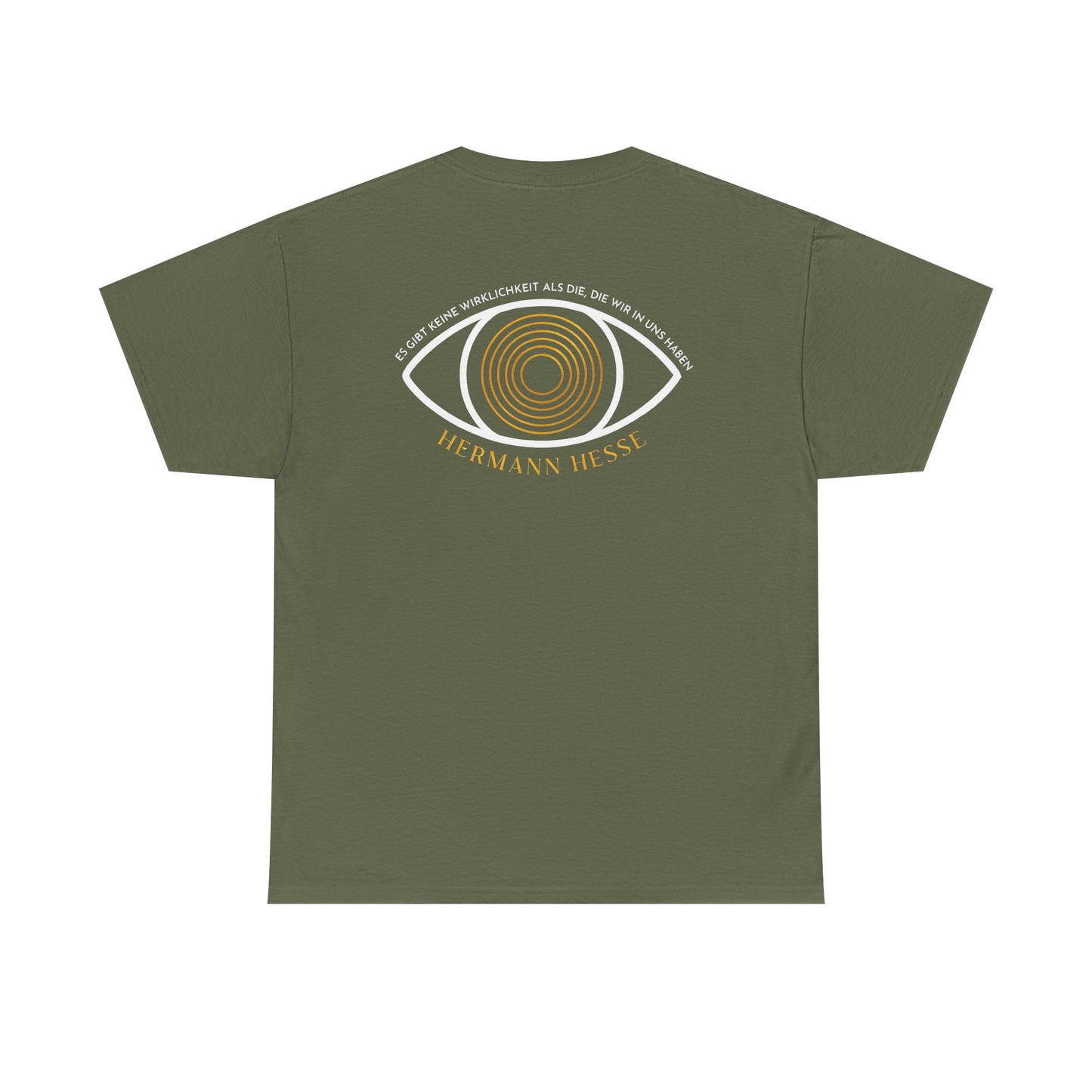 Unisex T-Shirt mit Zitat - Hermann Hesse - Wirklichkeit (Druck hinten)
