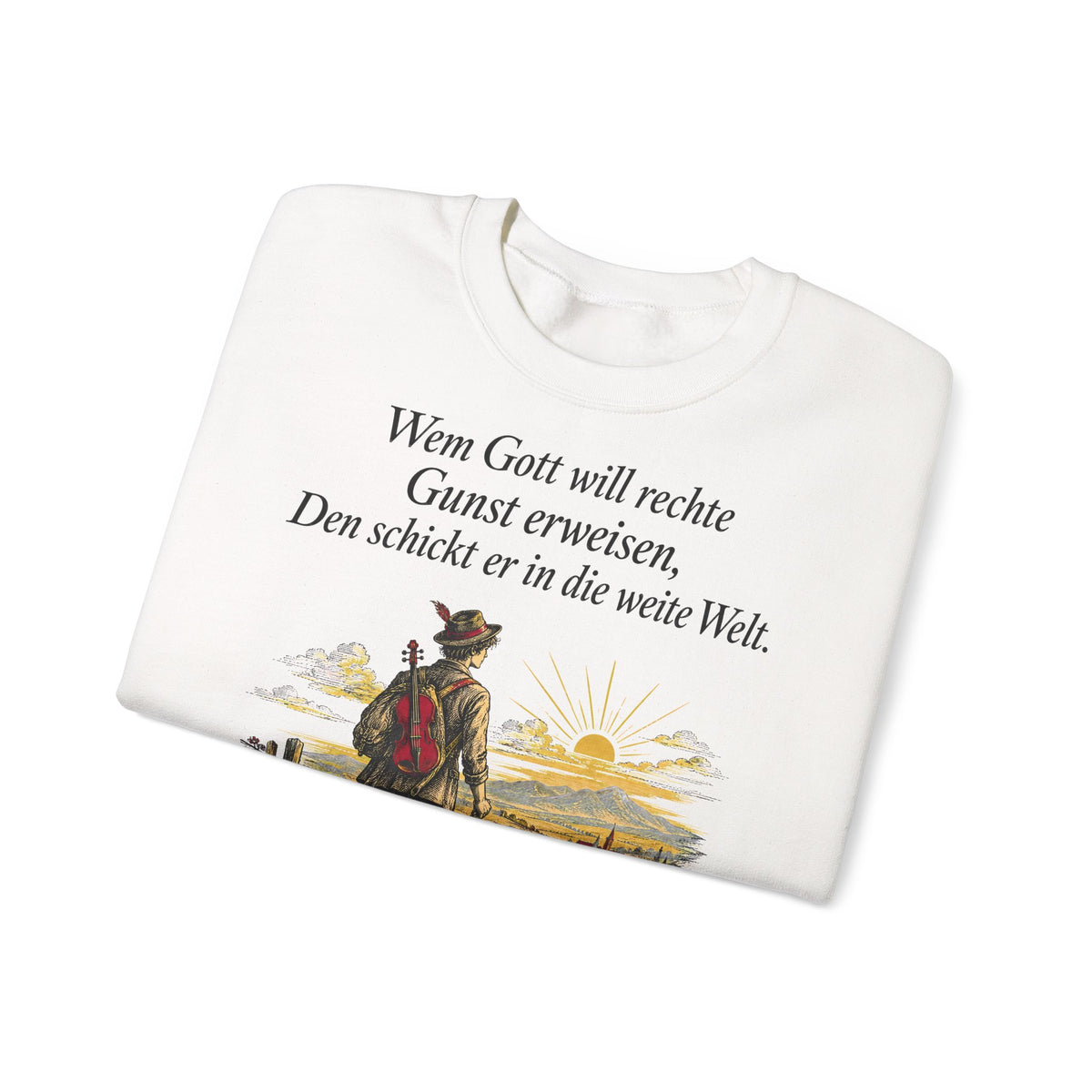 Unisex Sweatshirt mit Zitat - Eichendorff - In die weite Welt