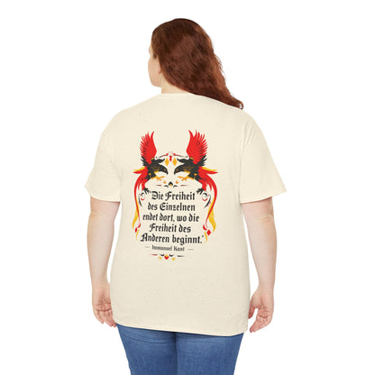 Unisex T-Shirt mit Zitat - Immanuel Kant - Freiheit des Einzelnen (Druck hinten)