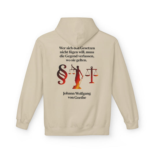 Unisex Fleece Hoodie mit Zitat - Goethe - Gesetze