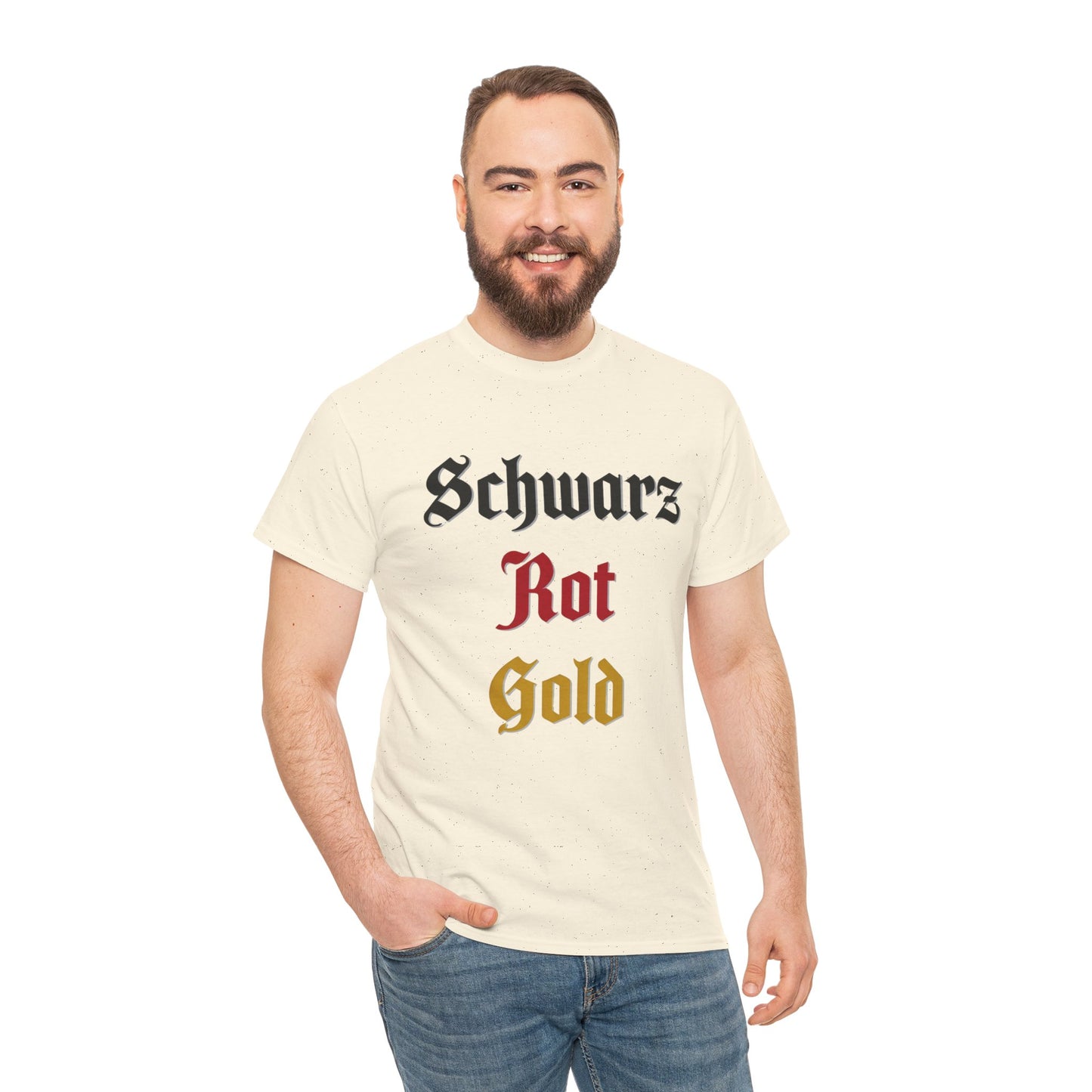 T-Shirt mit Deutschland Design - Schwarz Rot Gold