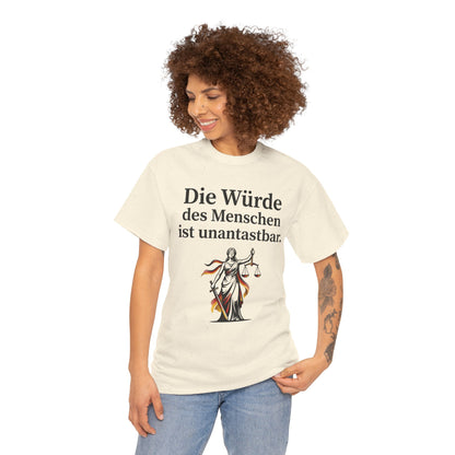 Unisex T-Shirt aus Baumwolle - Würde unantastbar