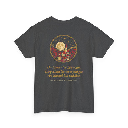 Unisex T-Shirt mit Zitat - Claudius - Der Mond ist aufgegangen (Druck hinten)