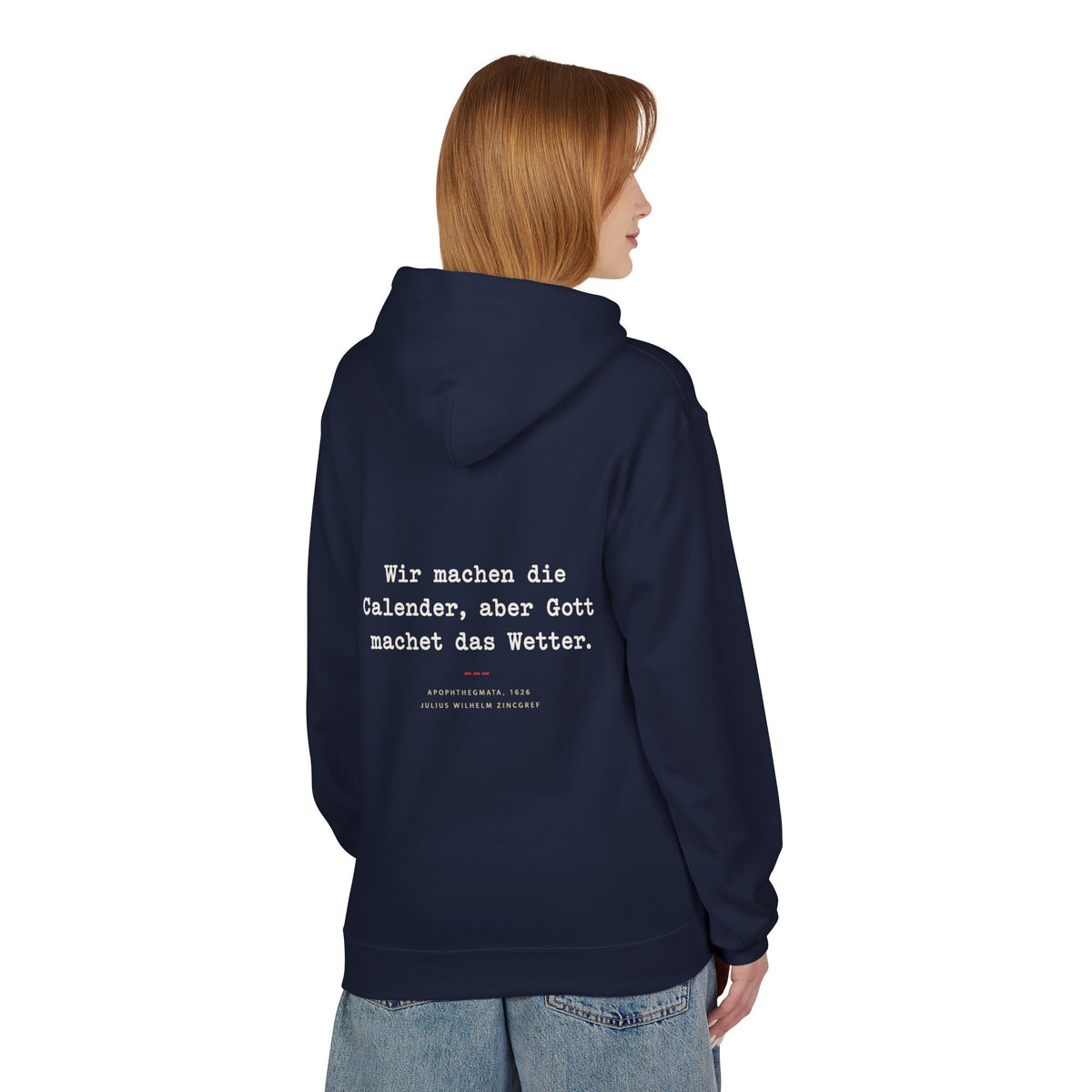 Unisex Fleece Hoodie mit Zitat - Zincgref - Gott macht das Wetter
