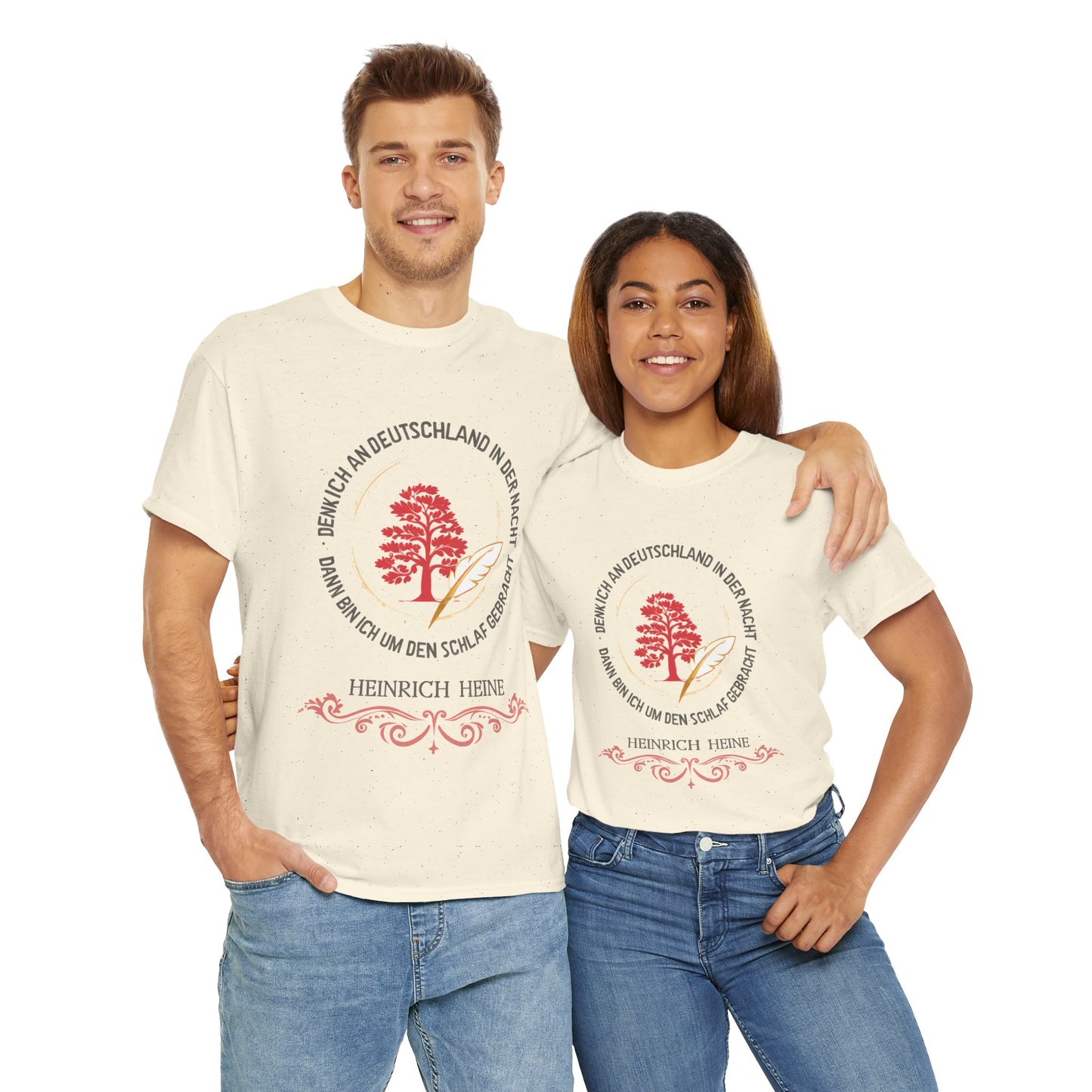 Unisex T-Shirt mit Gedicht - Heinrich Heine - Nachtgedanken