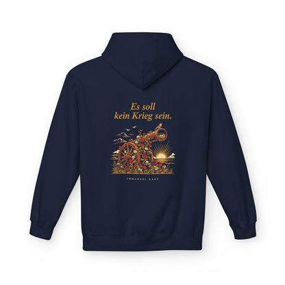 Unisex Fleece Hoodie mit Zitat - Kant - Es soll kein Krieg sein – back