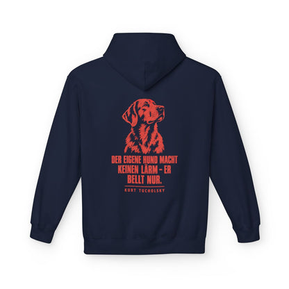 Unisex Fleece Hoodie mit Zitat - Tucholsky - Der eigene Hund macht keinen – back