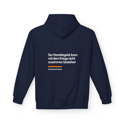 Unisex Fleece Hoodie mit Zitat - Kant - Der Handelsgeist – back