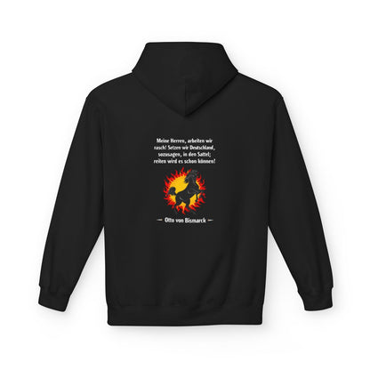 Unisex Fleece Hoodie mit Zitat - Bismarck - Deutschland in den Sattel – back