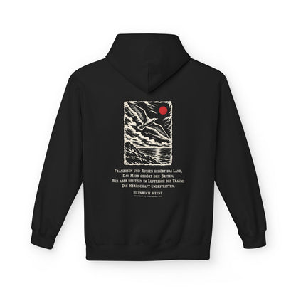 Unisex Fleece Hoodie mit Zitat - Heine - Franzosen und Russen gehört das Land – back