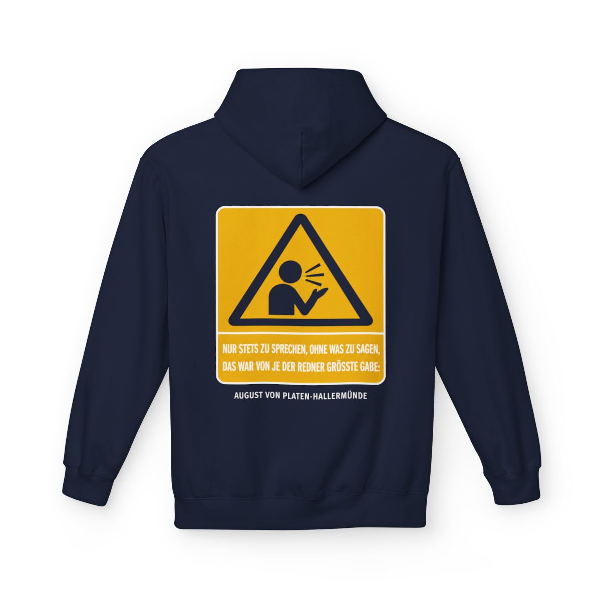 Unisex Fleece Hoodie mit Zitat - Platen-Hallermünde - Nur stets zu sprechen – back