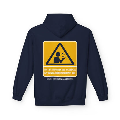 Unisex Fleece Hoodie mit Zitat - Platen-Hallermünde - Nur stets zu sprechen – back