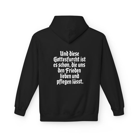 Unisex Fleece Hoodie mit Zitat - Bismarck - Fürchten Gott sonst nichts – back