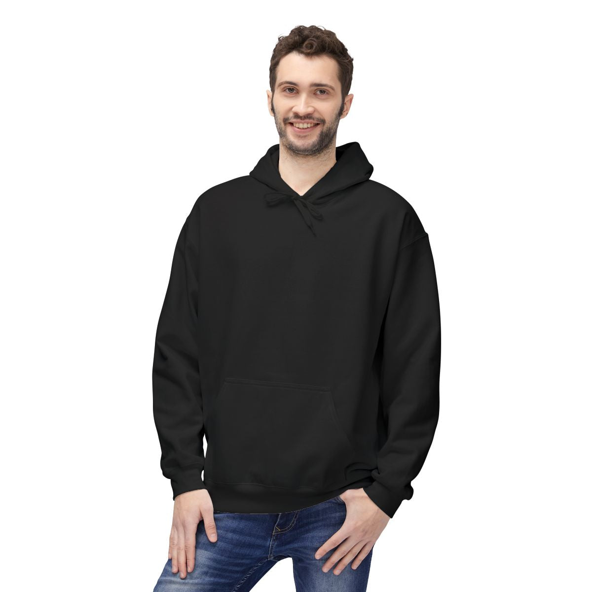 Unisex Fleece Hoodie mit Zitat - Borchert - Sag Nein – person-2-front