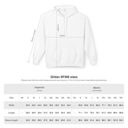 Unisex Fleece Hoodie mit Zitat - Kant - Es soll kein Krieg sein – size-chart