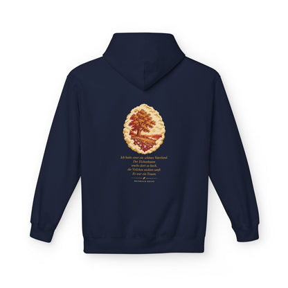 Unisex Fleece Hoodie mit Zitat - Heine - Schönes Vaterland Traum – back