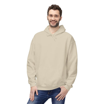 Unisex Fleece Hoodie mit Zitat - Goethe - Wer Waffen schmiedet – person-2-front