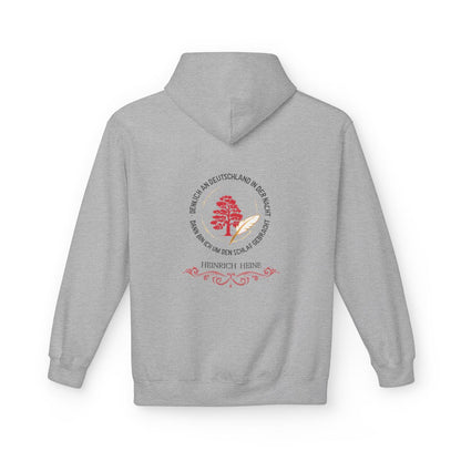 Unisex Fleece Hoodie mit Zitat - Heine - Nachtgedanken Kreis – back