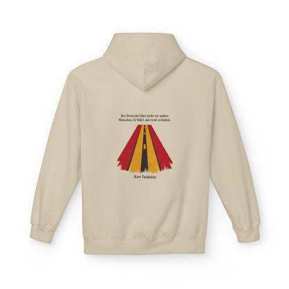 Unisex Fleece Hoodie mit Zitat - Tucholsky - Fährt um recht zu haben – back