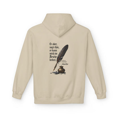 Unisex Fleece Hoodie mit Zitat - Goethe - Er kann mich im Arsche lecken – back