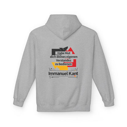 Unisex Fleece Hoodie mit Zitat - Kant - Habe Mut Bauhaus – back
