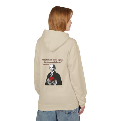 Unisex Fleece Hoodie mit Zitat - Kant - Habe Mut Gehirn – person-1-back