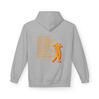 Unisex Fleece Hoodie mit Zitat - Goethe - Man tanzt man trinkt – back