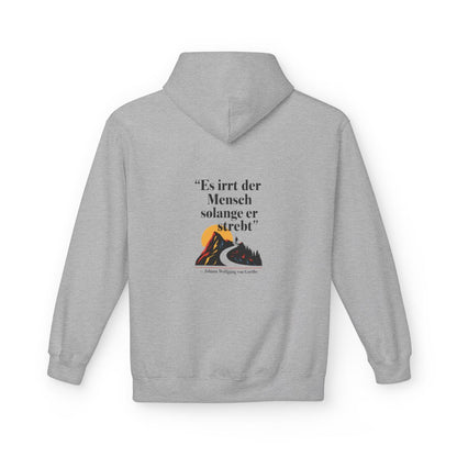 Unisex Fleece Hoodie mit Zitat - Goethe - Es irrt der Mensch – back