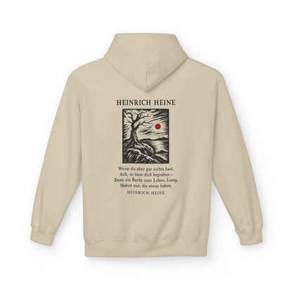 Unisex Fleece Hoodie mit Zitat - Heine - Wenn du aber gar nichts hast – back