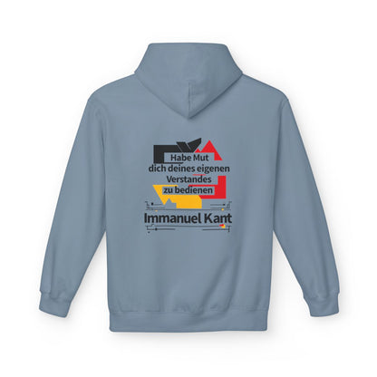 Unisex Fleece Hoodie mit Zitat - Kant - Habe Mut Bauhaus – back
