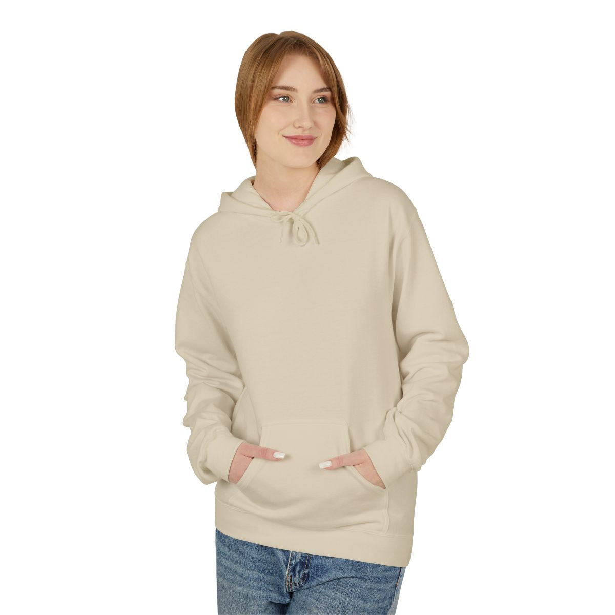 Unisex Fleece Hoodie mit Zitat - Goethe - Wer Waffen schmiedet – person-1-front