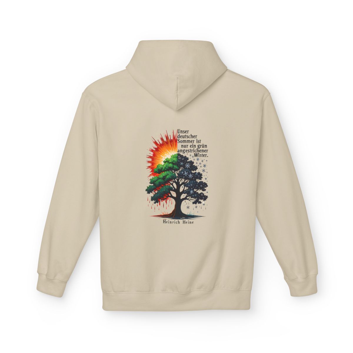 Unisex Fleece Hoodie mit Zitat - Heine - Deutscher Sommer – back