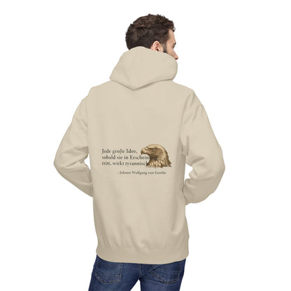 Unisex Fleece Hoodie mit Zitat - Goethe - Große Idee – person-2-back