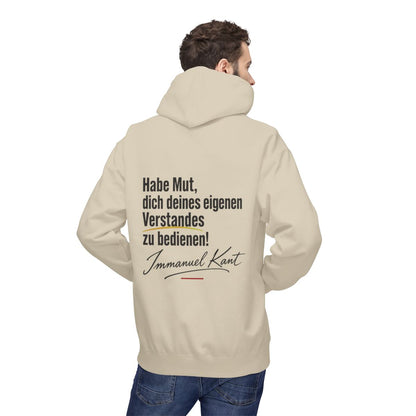 Unisex Fleece Hoodie mit Zitat - Kant - Habe Mut Signatur – person-2-back