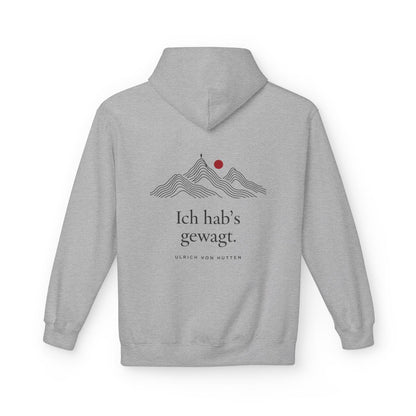 Unisex Fleece Hoodie mit Zitat - Ulrich von Hutten - Ich habs gewagt – back