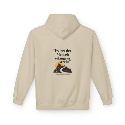 Unisex Fleece Hoodie mit Zitat - Goethe - Es irrt der Mensch – back