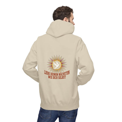 Unisex Fleece Hoodie mit Zitat - Bibel - Liebe deinen Nächsten – person-2-back