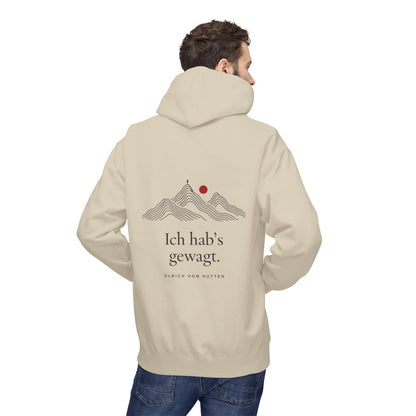 Unisex Fleece Hoodie mit Zitat - Ulrich von Hutten - Ich habs gewagt – person-2-back