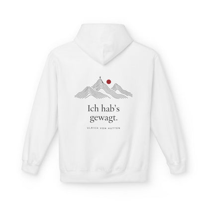 Unisex Fleece Hoodie mit Zitat - Ulrich von Hutten - Ich habs gewagt – back