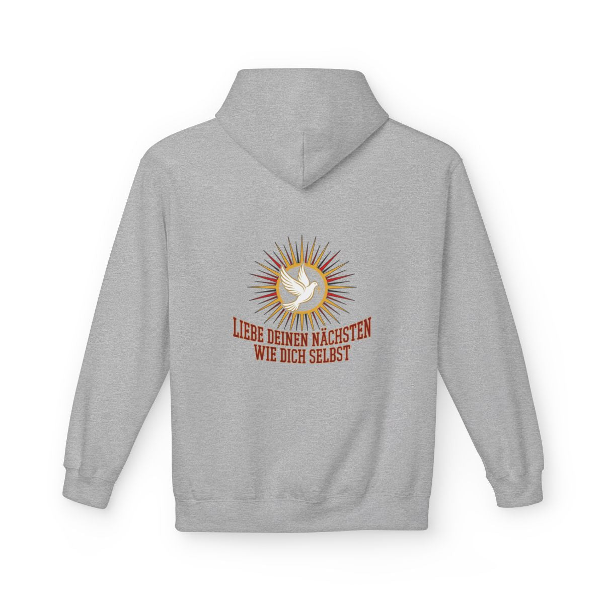 Unisex Fleece Hoodie mit Zitat - Bibel - Liebe deinen Nächsten – back
