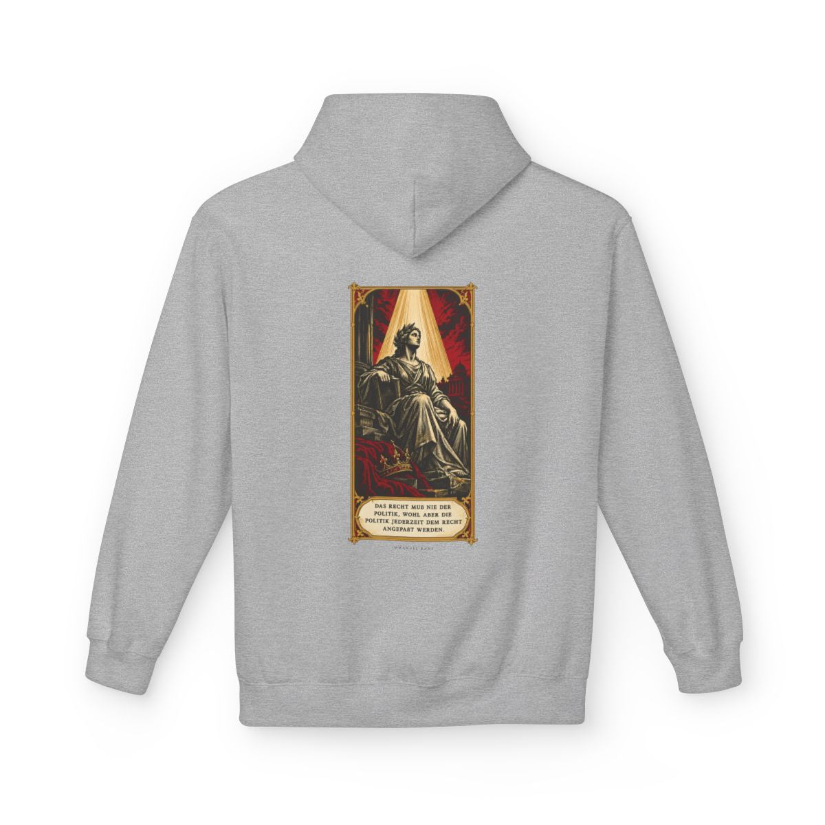 Unisex Fleece Hoodie mit Zitat - Kant - Das Recht muß nie – back