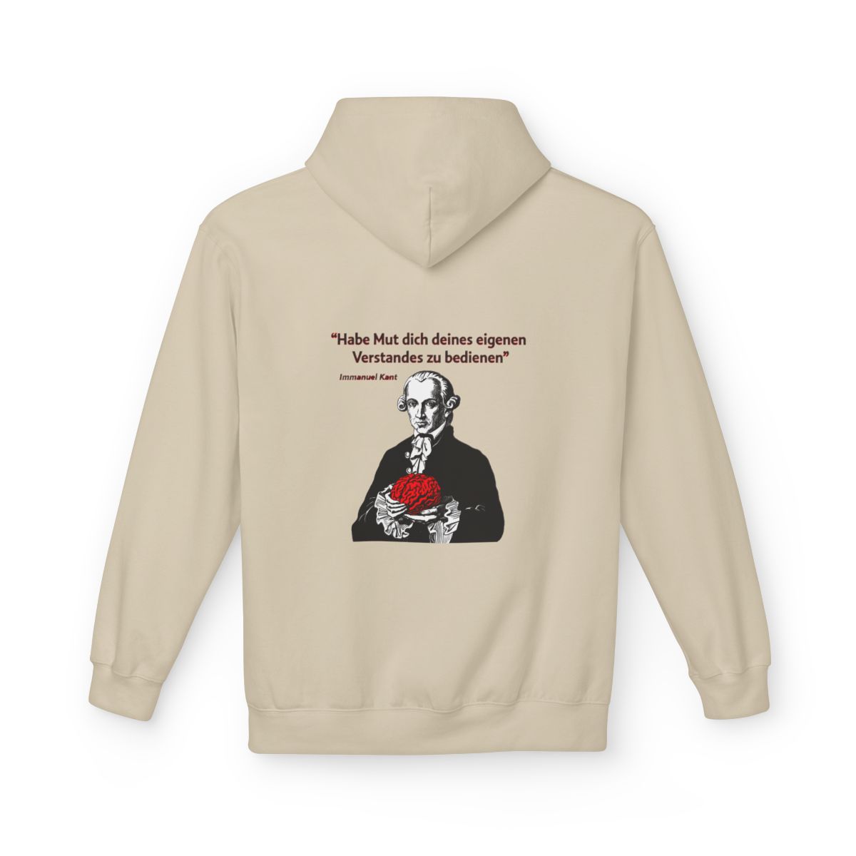 Unisex Fleece Hoodie mit Zitat - Kant - Habe Mut Gehirn – back