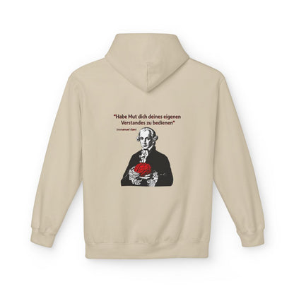 Unisex Fleece Hoodie mit Zitat - Kant - Habe Mut Gehirn – back