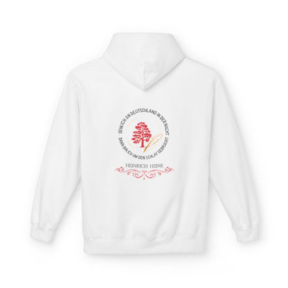Unisex Fleece Hoodie mit Zitat - Heine - Nachtgedanken Kreis – back