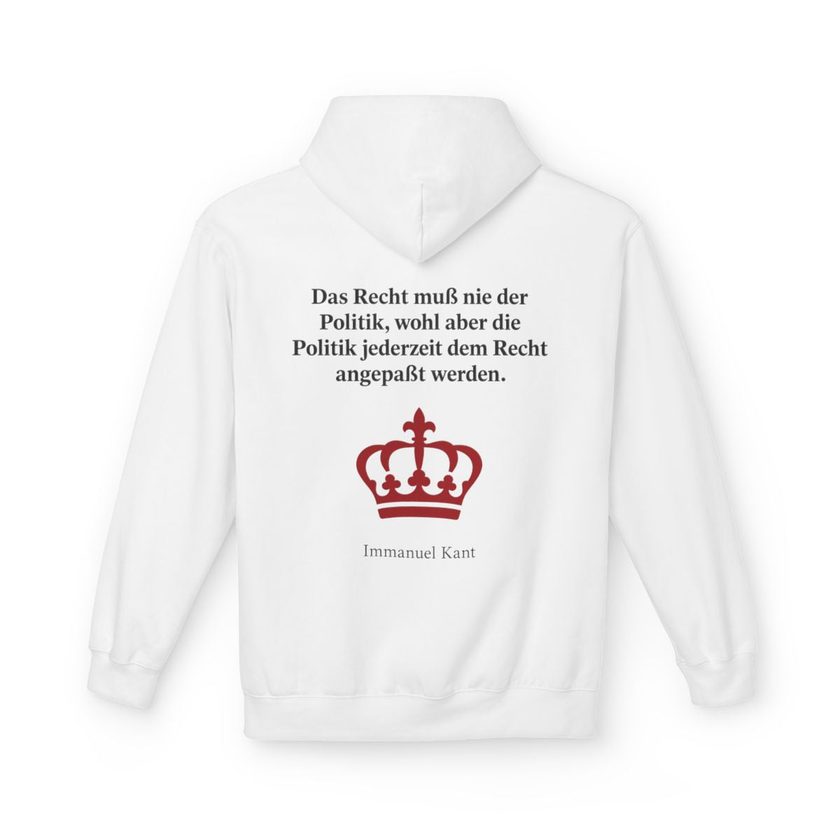 Unisex Fleece Hoodie mit Zitat - Kant - Das Recht muß nie Symbol – back