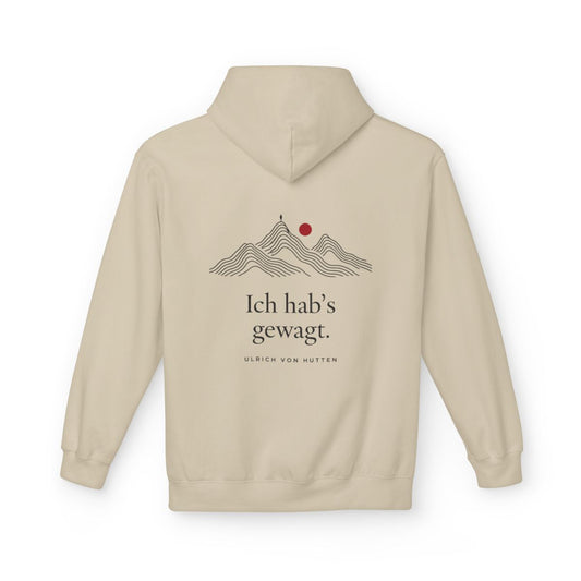 Unisex Fleece Hoodie mit Zitat - Ulrich von Hutten - Ich habs gewagt – back